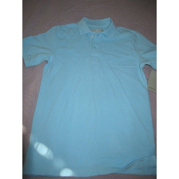 nwt Nordstrom sky blue short  sleeve polo shirt boys 10 12 - Picture 1 of 2